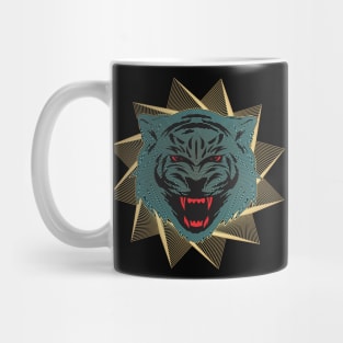 Angry Tiger Art Polygonal Mug